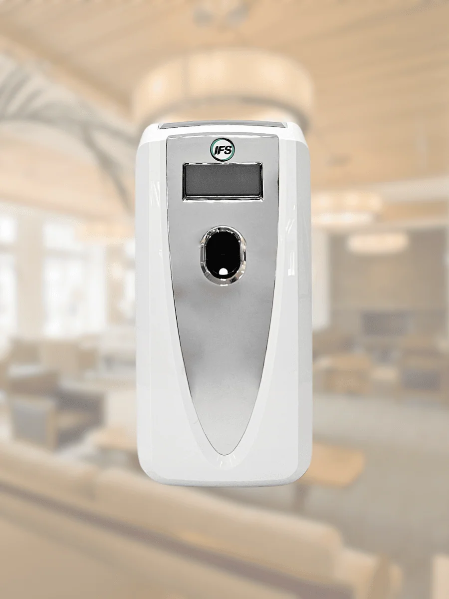 เครื่องพ่นสเปรย์ปรับอากาศอัตโนมัติ IFS รุ่น Vectair – เครื่องพ่นน้ำหอมดีไซน์ทันสมัย ควบคุมการทำงานอัตโนมัติ เหมาะสำหรับโรงแรม สำนักงาน และพื้นที่ต้อนรับ เพื่อสร้างบรรยากาศหอมสดชื่นและสุขอนามัยที่ดี