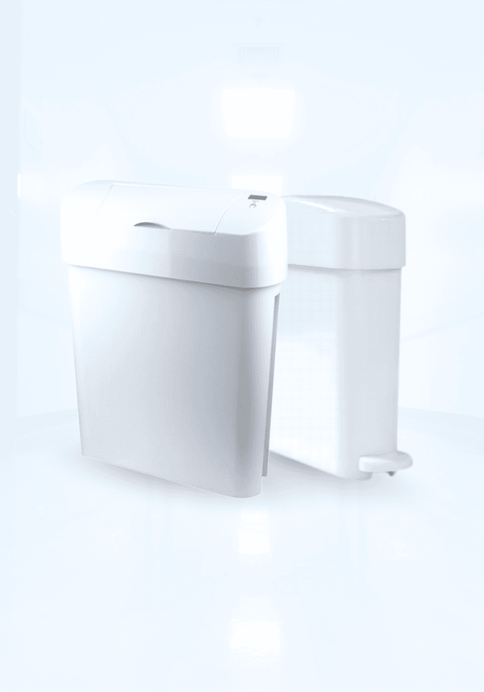 ชุดถังสุขาภิบาลสีขาว ดีไซน์บางประหยัดพื้นที่ เหมาะกับ Washroom Hygiene Solutions จาก IFS