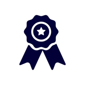 ไอคอนรูปริบบอนรางวัลพร้อมสัญลักษณ์รูปดาว สื่อถึงมาตรฐานคุณภาพระดับสากลของ IFS