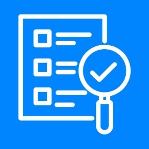 ไอคอนที่สื่อถึงการตรวจสอบและรายงานผล บริการป้องกัน กำจัดแมลงและสัตว์รบกวน สำหรับองค์กร