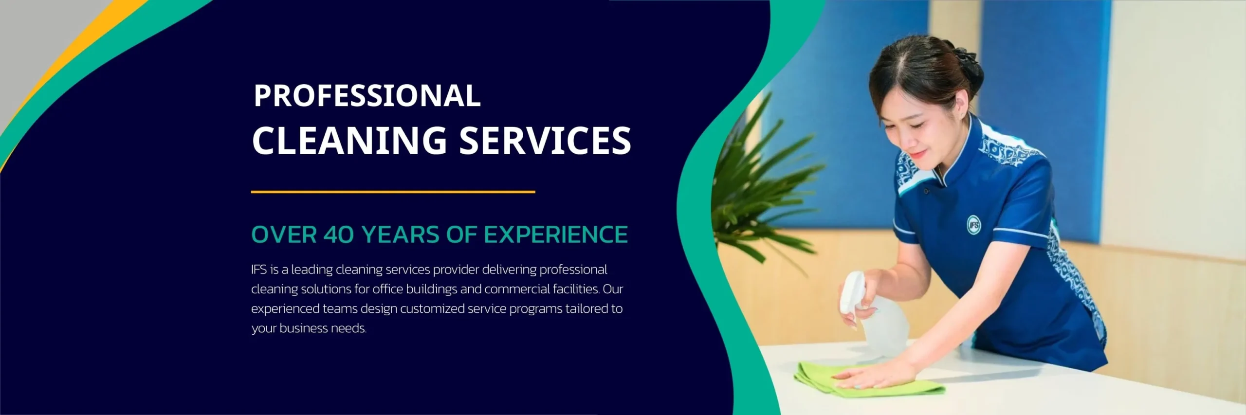 Banner หน้าเว็บบริการทำความสะอาด ของบริษัท ไอเอฟเอส