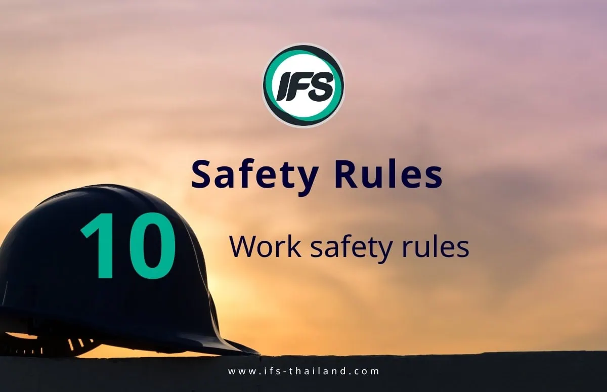 หมวกนิรภัยสีดำพร้อมข้อความเกี่ยวกับกฎความปลอดภัยในการทำงาน เน้นแนวทางการปฏิบัติเพื่อความปลอดภัยในสถานที่ทำงาน - ภาพประกอบบทความ 10 กฎความปลอดภัยของกลุ่มบริษัท ไอเอฟเอส ฟาซิลิตี้ จำกัด