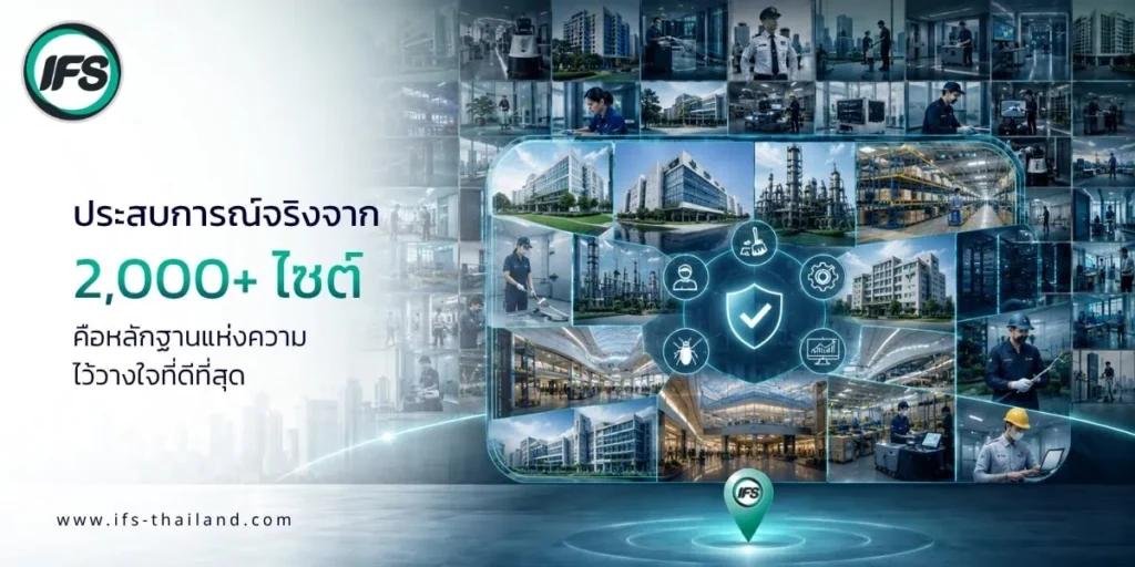 ภาพแสดงประสบการณ์ของกลุ่มบริษัท ไอเอฟเอส ในการดูแลอาคารและสถานที่กว่า 2,000 ไซต์ทั่วประเทศ ครอบคลุมอาคารสำนักงาน โรงงานอุตสาหกรรม โรงพยาบาล ศูนย์การค้า และหน่วยงานภาครัฐ - รูปประกอบบทความทำไมองค์กรขนาดใหญ่จึงไว้วางใจกลุ่มบริษัท ไอเอฟเอส มากว่า 40 ปี จาก ไอเอฟเอส ฟาซิลิตี้ เซอร์วิสเซส จำกัด (IFS Group)