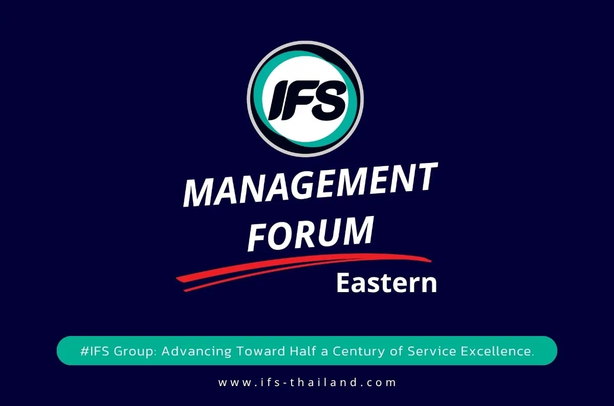 ภาพ banner หน้าปกบทความข่าวเกี่ยวกับงาน IFS Leaders Forum 2026 ที่จัดข้นเพื่อพูดคุย พัฒนาทักษะความเป็นผู้นำของแผนกต่าง ๆ ภาพตำวันออก ของกลุ่มบริษัท ไอเอฟเอส