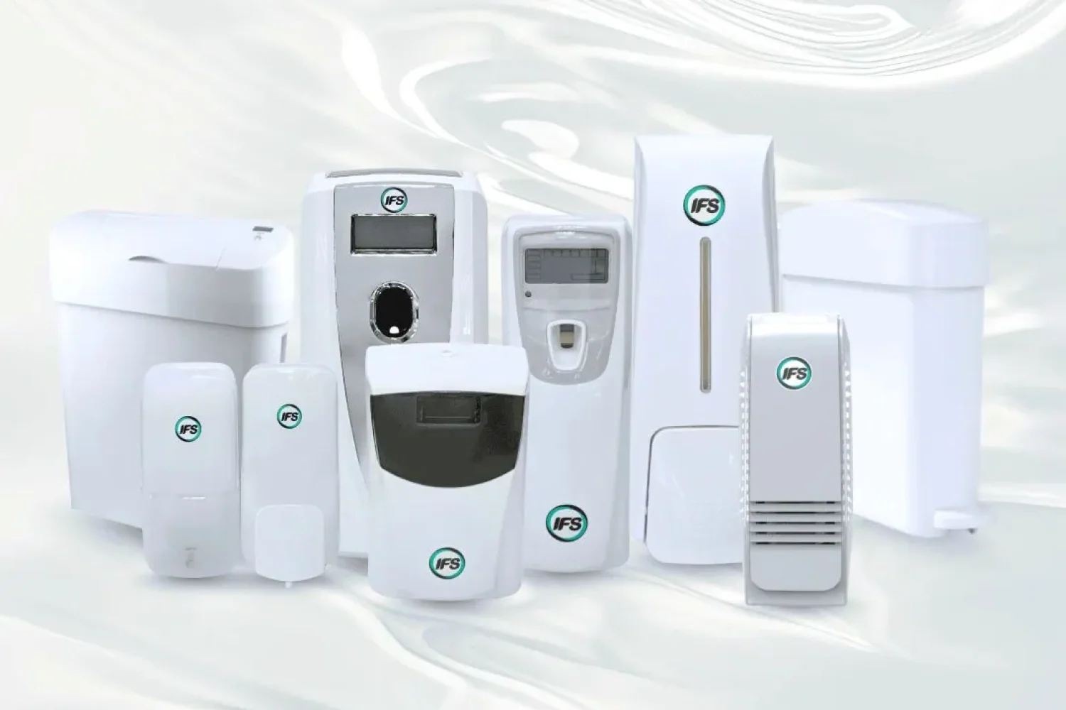 Banner รูปรวมสินค้าสุขภัณฑ์ห้องน้ำคุณภาพสูง ที่ผสานกับมาตรฐานด้าน สุขอนามัย และความปลอดภัยในระดับสากล เรามีผลิตภัณฑ์และบริการที่หลากหลาย ครอบคลุมตั้งแต่เครื่องจ่ายสบู่ เครื่องพ่นสเปรย์ปรับอากาศ ถังรองรับผ้าอนามัยอัตโนมัติ ไปจนถึงเครื่องฆ่าเชื้อและกระดาษชำระ ทุกโซลูชันออกแบบมาเพื่อให้องค์กร โรงงาน โรงแรม และสำนักงาน ได้รับประสบการณ์ห้องน้ำที่สะอาด ทันสมัย และเป็นมิตรต่อสิ่งแวดล้อม จากIFS Thailand